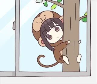 😊 emoji 看過來！孤單的胡桃在等你 (Menhera-chan) @kal_pc Telegram sticker 20 of 41