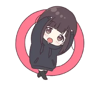 😊 emoji 看過來！孤單的胡桃在等你 (Menhera-chan) @kal_pc Telegram sticker 1 of 41
