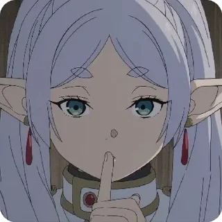 🤫 emoji Sousou no Frieren • @animestickersii @pinterest_to_stickerbot Telegram sticker 23 of 73
