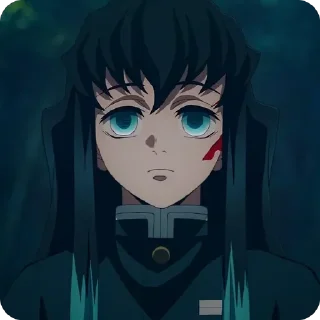 🙁 emoji Muichiro Tokito • @animestickersii @pinterest_to_stickerbot Telegram sticker 12 of 36