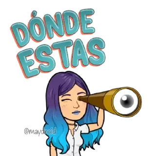👀 emoji MayDroid - Bitmoji @wastick_maydroid Telegram sticker 6 of 120
