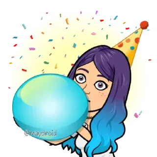 🎉 emoji MayDroid - Bitmoji @wastick_maydroid Telegram sticker 12 of 120