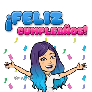 🥳 emoji MayDroid - Bitmoji @wastick_maydroid Telegram sticker 16 of 120