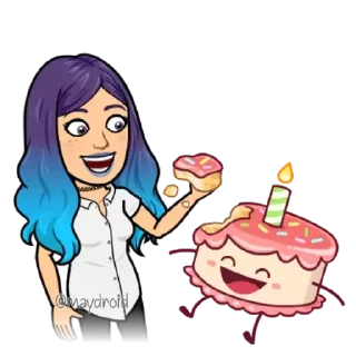 🎂 emoji MayDroid - Bitmoji @wastick_maydroid Telegram sticker 11 of 120