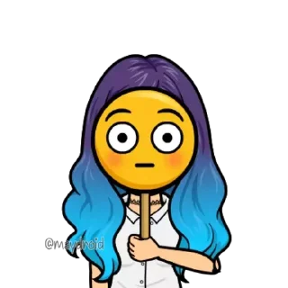😳 emoji MayDroid - Bitmoji @wastick_maydroid Telegram sticker 22 of 120