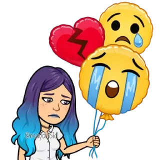 😭 emoji MayDroid - Bitmoji @wastick_maydroid Telegram sticker 24 of 120