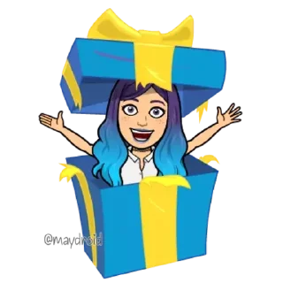 🥳 emoji MayDroid - Bitmoji @wastick_maydroid Telegram sticker 17 of 120
