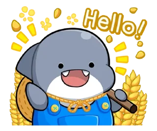 👋 emoji 胖鯊魚鯊西米 整合2 Telegram sticker 6 of 120