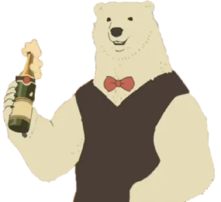 🍾 emoji Shirokuma Cafe Telegram sticker 24 of 88