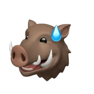 😅 emoji @Apple_Animojis Boar Telegram sticker 12 of 17