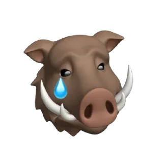 😢 emoji @Apple_Animojis Boar Telegram sticker 6 of 17
