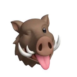 😜 emoji @Apple_Animojis Boar Telegram sticker 10 of 17