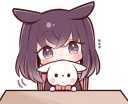 😶 emoji Black Sweetie Bunny By SR Telegram sticker 5 of 41