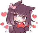 🖤 emoji Black Sweetie Bunny By SR Telegram sticker 23 of 41