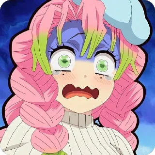 😰 emoji Mitsuri Kanroji • @animestickersii Telegram sticker 20 of 37