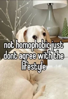 Sticker from homophobic dog