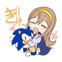 🤗 emoji LoveLive X Sega Hanamaru & SONIC Telegram sticker 2 of 16