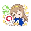 👌 emoji LoveLive X Sega Hanamaru & SONIC Telegram sticker 1 of 16