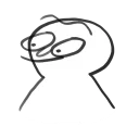 Sticker from disheveled idiot