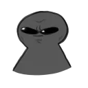 Sticker from disheveled idiot