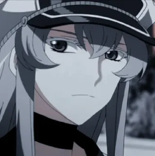😕 emoji Esdeath @animestickersii Telegram sticker 7 of 77