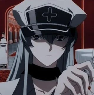 🙁 emoji Esdeath @animestickersii Telegram sticker 8 of 77