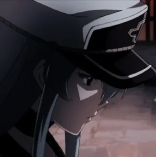 😕 emoji Esdeath @animestickersii Telegram sticker 17 of 77