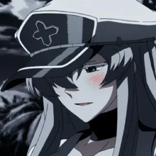 😳 emoji Esdeath @animestickersii Telegram sticker 10 of 77