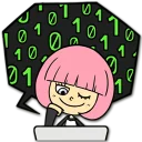 😀 emoji Hacker Girl Telegram sticker 3 of 43