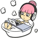 🛀 emoji Hacker Girl Telegram sticker 18 of 43
