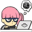 😑 emoji Hacker Girl Telegram sticker 19 of 43