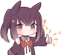👍 emoji Black Sweetie Bunny By SR Telegram sticker 13 of 41