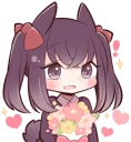 💐 emoji Black Sweetie Bunny By SR Telegram sticker 7 of 41