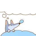 😴 emoji Fluffy Loose Wolf by Nekotanuki Telegram sticker 22 of 80