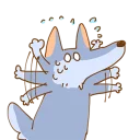 🙀 emoji Fluffy Loose Wolf by Nekotanuki Telegram sticker 19 of 80