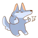 👍 emoji Fluffy Loose Wolf by Nekotanuki Telegram sticker 20 of 80
