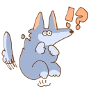 ⁉ emoji Fluffy Loose Wolf by Nekotanuki Telegram sticker 15 of 80