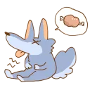🍖 emoji Fluffy Loose Wolf by Nekotanuki Telegram sticker 5 of 80