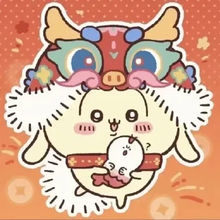 😊 emoji Chiikawa 吉伊卡哇 (22) Happy New Year 新年快樂 CNY @kal_pc Telegram sticker 15 of 60
