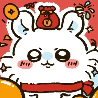 😊 emoji Chiikawa 吉伊卡哇 (22) Happy New Year 新年快樂 CNY @kal_pc Telegram sticker 12 of 60