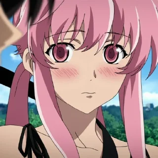😳 emoji Yuno Gasai @animestickersii Telegram sticker 19 of 55