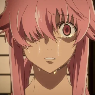 😨 emoji Yuno Gasai @animestickersii Telegram sticker 12 of 55