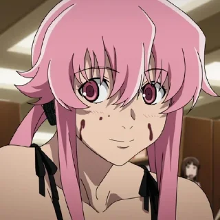 🙂 emoji Yuno Gasai @animestickersii Telegram sticker 16 of 55