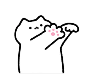 😊 emoji cuteWhiteCat move Sticker @kal_pc Telegram sticker 1 of 24