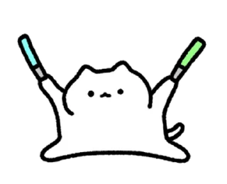 😊 emoji cuteWhiteCat move Sticker @kal_pc Telegram sticker 6 of 24