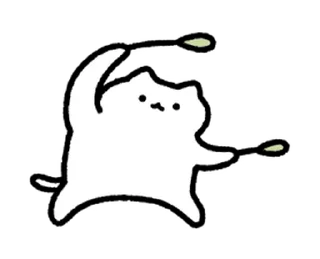 😊 emoji cuteWhiteCat move Sticker @kal_pc Telegram sticker 13 of 24