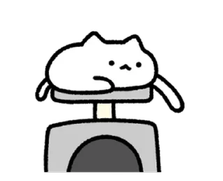 😊 emoji cuteWhiteCat move Sticker @kal_pc Telegram sticker 15 of 24