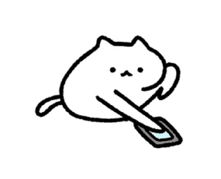 😊 emoji cuteWhiteCat move Sticker @kal_pc Telegram sticker 4 of 24