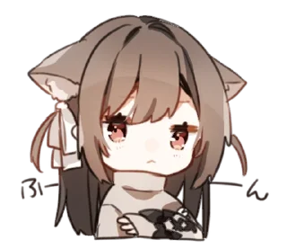 😐 emoji Amaenbo cat @moe_sticker_bot Telegram sticker 15 of 24
