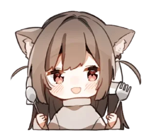 🍴 emoji Amaenbo cat @moe_sticker_bot Telegram sticker 18 of 24
